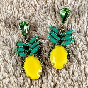 Pineapple Rhinestone Post Earrings